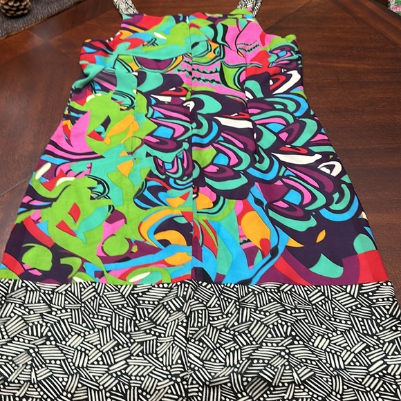 Robbie Bee Multi Color Abstract Sleeveless Shift Dress Size 8 Mod - Picture 8 of 9